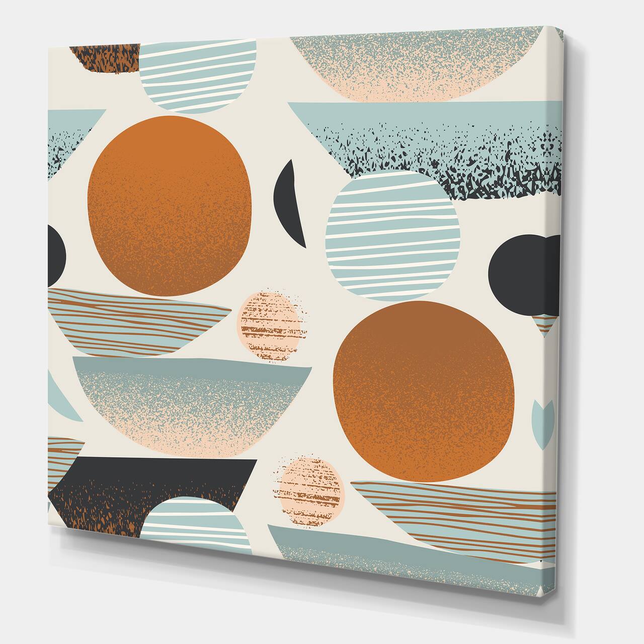 Designart - Retro Shapes With Abstract Suns and Moons I - Modern Canvas Wall Art Print